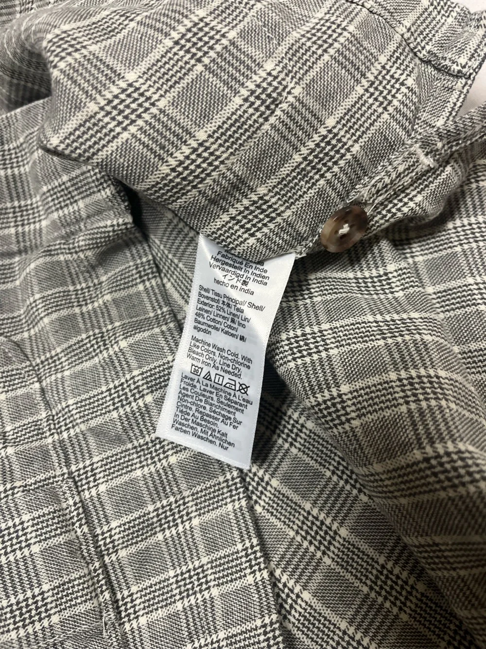 JCrew J Crew Oarsmen Plaid Linen Cotton Chore Shirt Jacket Shacket Sz M Preppy